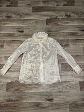 Marc Jacobs Mainline Pearlescent Sheer Organza Blouse Size 8